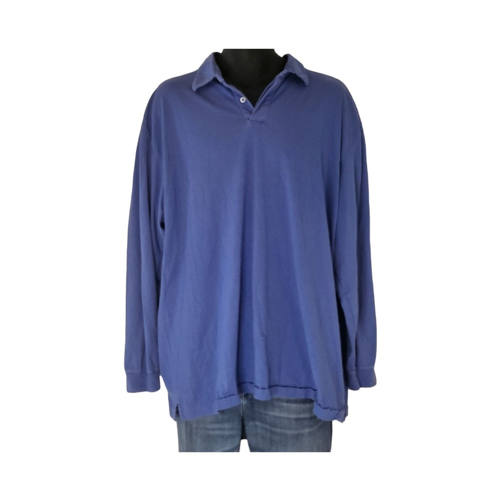 Austin Reed London Pima Cotton Long Sleeve Collared Polo T Shirt Mens Sz XL Knit